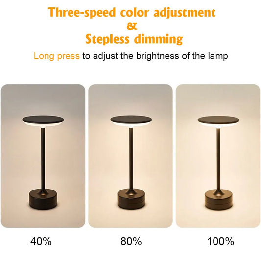 LED Table Lamp Touch Sensor Night Light USB Rechargeable Portable Bedroom Night Light Wireless Reading Lamp Restaurant Hotel Bar
