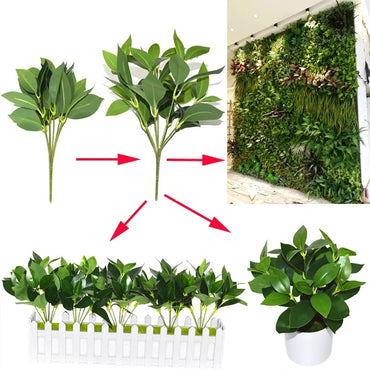 Artificial Plants Bonsai Fake Small Green Plant Plastic Simulation Grass Hotel Office Decoration Greening Wedding Floral No Pot