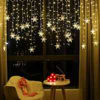 Christmas Decor Snowflake Window Curtain Garlands Led Icicle Fairy Lights  Outdoor Garland for Home Party Garden New Year Decor
