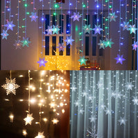 Christmas Decor Snowflake Window Curtain Garlands Led Icicle Fairy Lights  Outdoor Garland for Home Party Garden New Year Decor