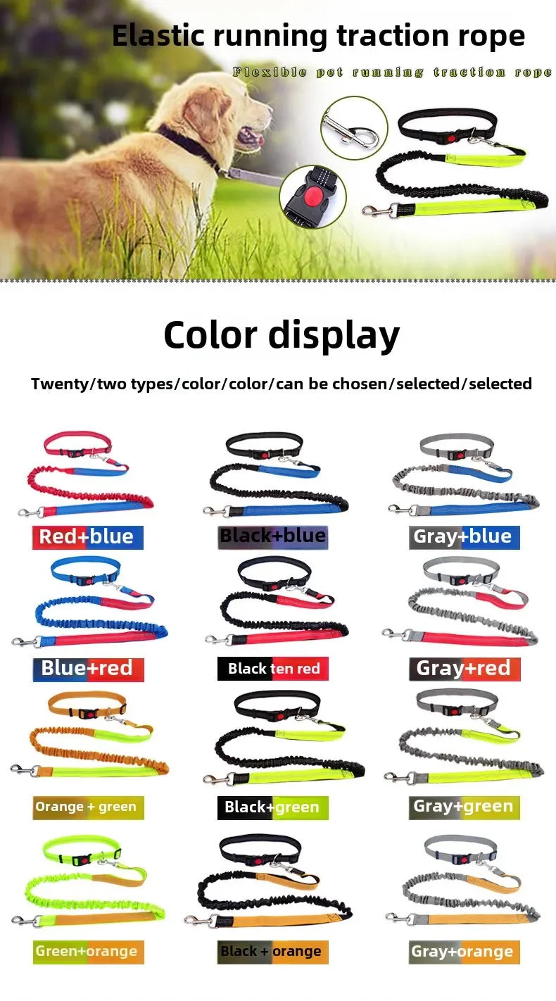 Hand Free Dog Leash for Pet Walking  Dog Accessories Running Jogging Adjustable Dog leash Waist Belt Chest Strap Traction Rope