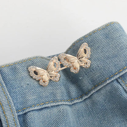 Jeans Button Adjustable Clips for Pant Skirts Waist Tightener Buckle Snap Button Adjuster Butterfly Pin Button Clothing Supplies