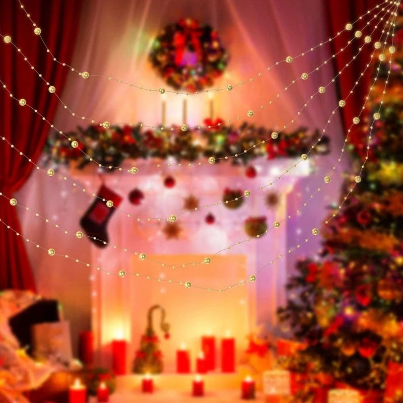 10M/Roll Pearl Chain Christmas Decorations Christmas Tree Pendant for Home Room Decor Party New Year DIY Gift Ornament Accessory