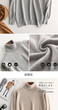 Turtleneck Men Pullover Cashmere Cotton Blend Knitted Sweater 2025 Autumn Winter  Daily Basic Warm Turtle Neck Jumper Pull Homme