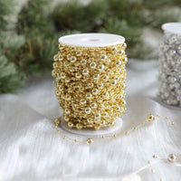 10M/Roll Pearl Chain Christmas Decorations Christmas Tree Pendant for Home Room Decor Party New Year DIY Gift Ornament Accessory