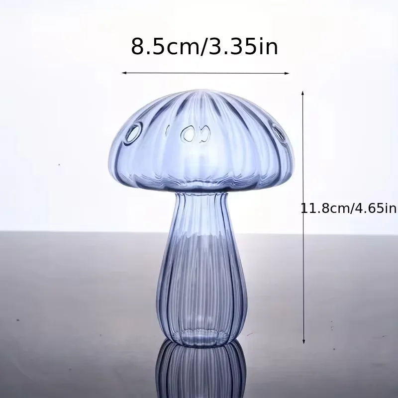Colourful Mushroom Vase Creative Hydroponic Transparent Glass Aromatherapy Vase Living Room Dining Room Desktop Art Decoration