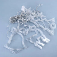 3.5m Christmas Deer Bell Star Lights LED Curtain Garland Fairy String Lights New Year Decoration for Wedding Party 2023 Holiday