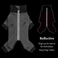 Winter Fleece Overalls for Small Dogs Closed Stomach Warm Dog Clothes Soft Pet Coat Jumpsuit for Male Female Dogs Cuttable Belly