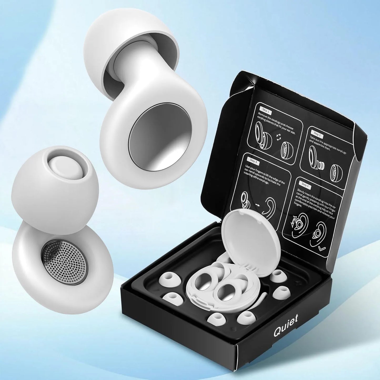 Silicone Ear Plugs for Sleeping Noise Cancelling Hearing Protection Reusable Earplugs for Sleep Focus Concerts Work Study