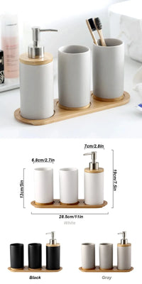 Ceramic Bathroom Accessories Set Fashion Soap Dispenser Toothbrush Holder Tumbler Ceramic Household Bathroom Product