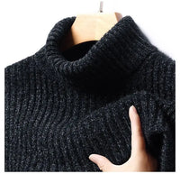 New Casual Men's Turtleneck Sweater in Winter Knitted Trendy High-end Thickened Slim Base Warm