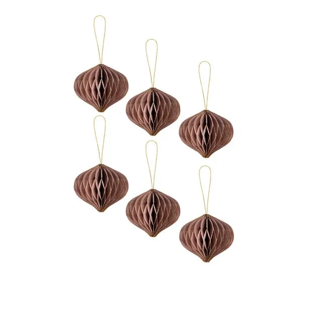 6Pcs Honeycomb Paper Ball Decorations – Mini Hanging Ornaments for Weddings, Parties, Home & Christmas Tree Decor