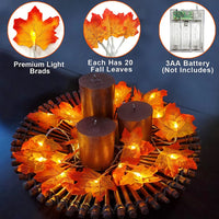 Decorations Lighted Fall Garland Maple Leaves String Lights for Indoor Holiday Autumn Home Party Halloween Decor