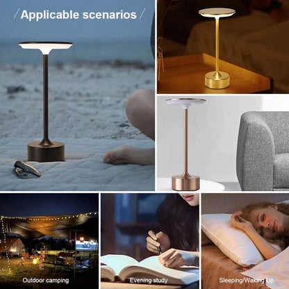 LED Table Lamp Touch Sensor Night Light USB Rechargeable Portable Bedroom Night Light Wireless Reading Lamp Restaurant Hotel Bar