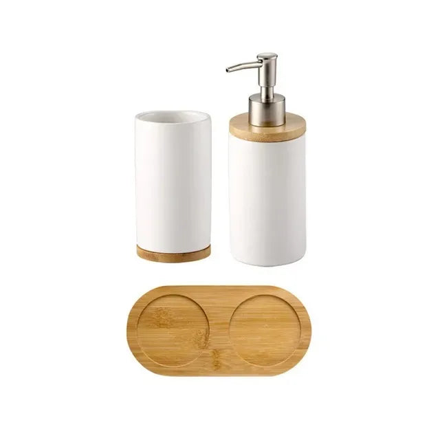 Ceramic Bathroom Accessories Set Fashion Soap Dispenser Toothbrush Holder Tumbler Ceramic Household Bathroom Product