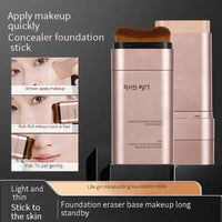 LIFE GIRLS Water Cream Foundation Stick 2-in-1 w/Brush｜Buildable Dewy Glow｜Korean Glass Skin Makeup｜Long Lasting & Travel Friend