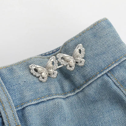 Jeans Button Adjustable Clips for Pant Skirts Waist Tightener Buckle Snap Button Adjuster Butterfly Pin Button Clothing Supplies