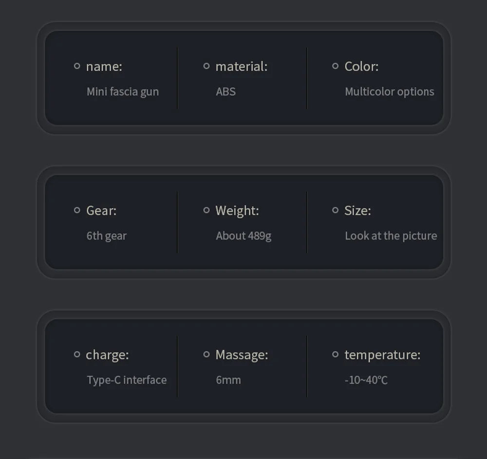 Massage Gun Portable Percussion Pistol Massager For Body Neck Deep Tissue Muscle Relaxation Gout Pain Relief Fitness