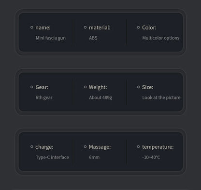 Massage Gun Portable Percussion Pistol Massager For Body Neck Deep Tissue Muscle Relaxation Gout Pain Relief Fitness