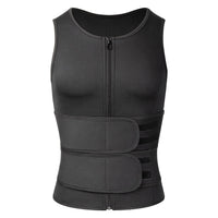 Men's Body Shaper Waist Trainer Sauna Vest Double Belt Sweat Shirt Corset Top Abdomen Slimming Shapewear Fat Burn Fitness Suits