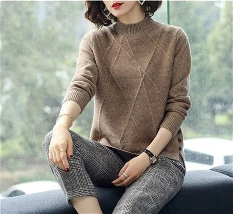 Turtleneck Sweater Women 2024 New Autumn Winter Long Sleeve Soft Pullover Sweater Female Knitted Tops Jumper Ladies Bottoming Sh