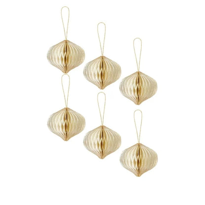 6Pcs Honeycomb Paper Ball Decorations – Mini Hanging Ornaments for Weddings, Parties, Home & Christmas Tree Decor