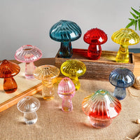 Colourful Mushroom Vase Creative Hydroponic Transparent Glass Aromatherapy Vase Living Room Dining Room Desktop Art Decoration