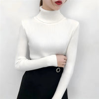 Women Sweater Pullover Winter Knitted Turtleneck Long Sleeve Slim Jumper Tops 2024 Ladies Casual Shirts Soft Warm Y2K Clothing
