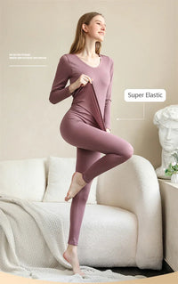 Warm Women's Thermal Underwear Sexy Ladies Intimates Long Johns Women Shaped Sets Female Middle Collar Thermal Shaping Clothes