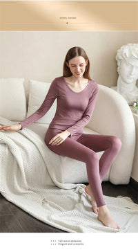 Warm Women's Thermal Underwear Sexy Ladies Intimates Long Johns Women Shaped Sets Female Middle Collar Thermal Shaping Clothes