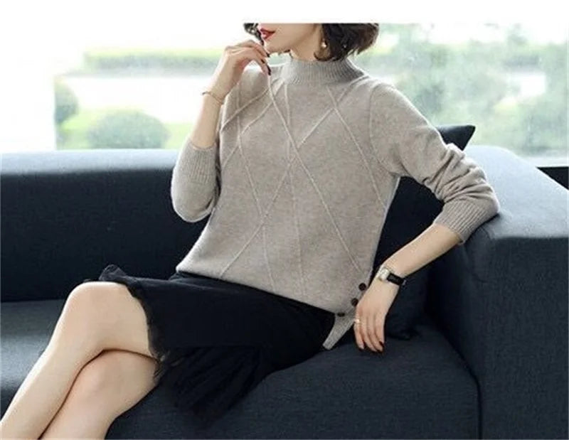Turtleneck Sweater Women 2024 New Autumn Winter Long Sleeve Soft Pullover Sweater Female Knitted Tops Jumper Ladies Bottoming Sh
