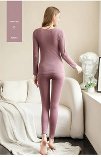 Warm Women's Thermal Underwear Sexy Ladies Intimates Long Johns Women Shaped Sets Female Middle Collar Thermal Shaping Clothes