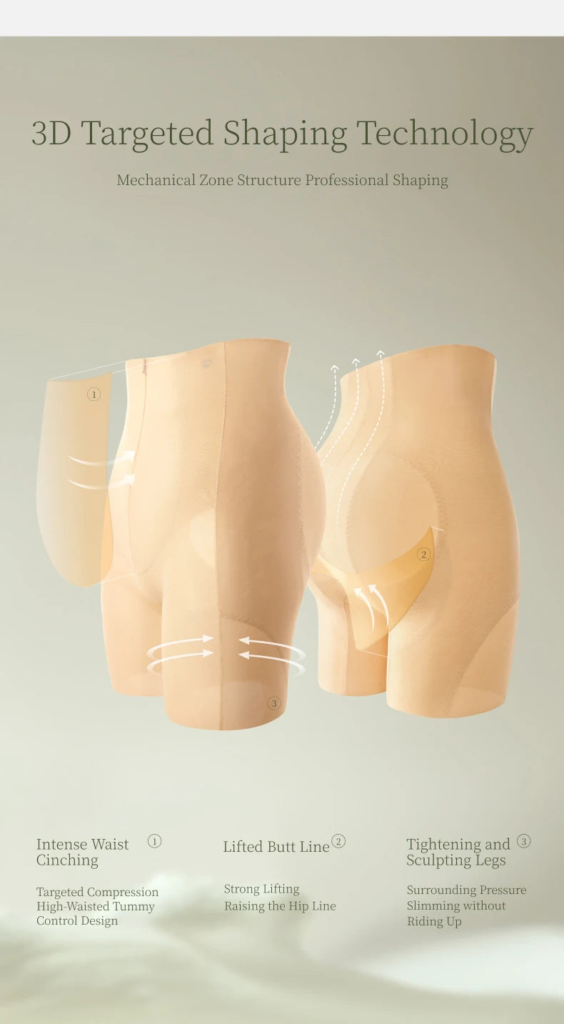 SUJIIN Shapewear for Women Seamless High Waist Shapewear 3D Butt Lifting Tummy Control Shorts Faja Body Shaper Underwear N164