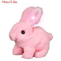 Cute Electric Rabbit Interactive Plush Toys Bunny With Carrot Walking Wiggle Ears Wag Tail Stuffed Peluche Doll Birthday Gifts