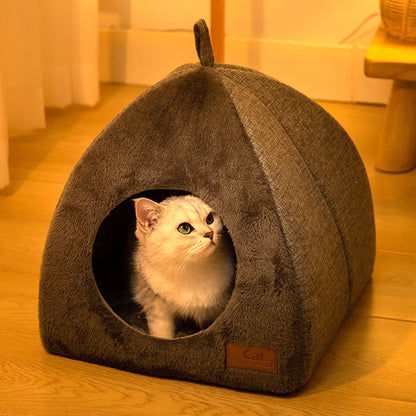 Winter Warm Cat Bed Comfortable Foldable Cat's House Plush Pet Soft Bed Sofa for Small Medium Dogs Cats Puppy Sleep Cushion Nest