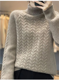Fashion Cashmere Turtleneck Sweater Women 2024 New Autumn Winter Pullover Jumper Pull Femme Streetwear Casual Knitted Sweater