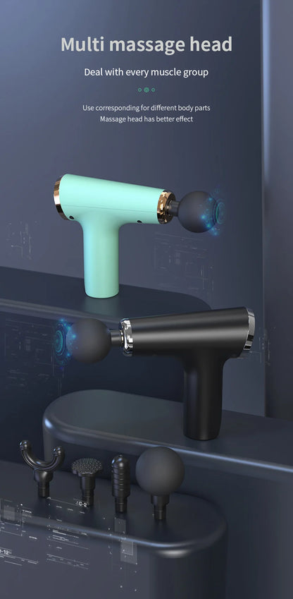 Massage Gun Portable Percussion Pistol Massager For Body Neck Deep Tissue Muscle Relaxation Gout Pain Relief Fitness