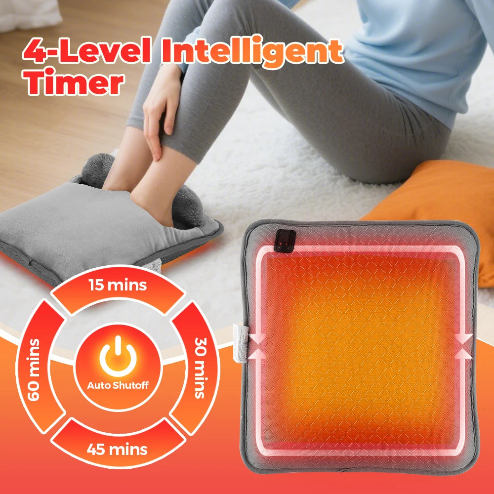 USB Winter Electric Foot Heating Pad Under Desk Household Foot Warmer Heater Soft Plush Foot Warming Thermostat Mat Warm Pad
