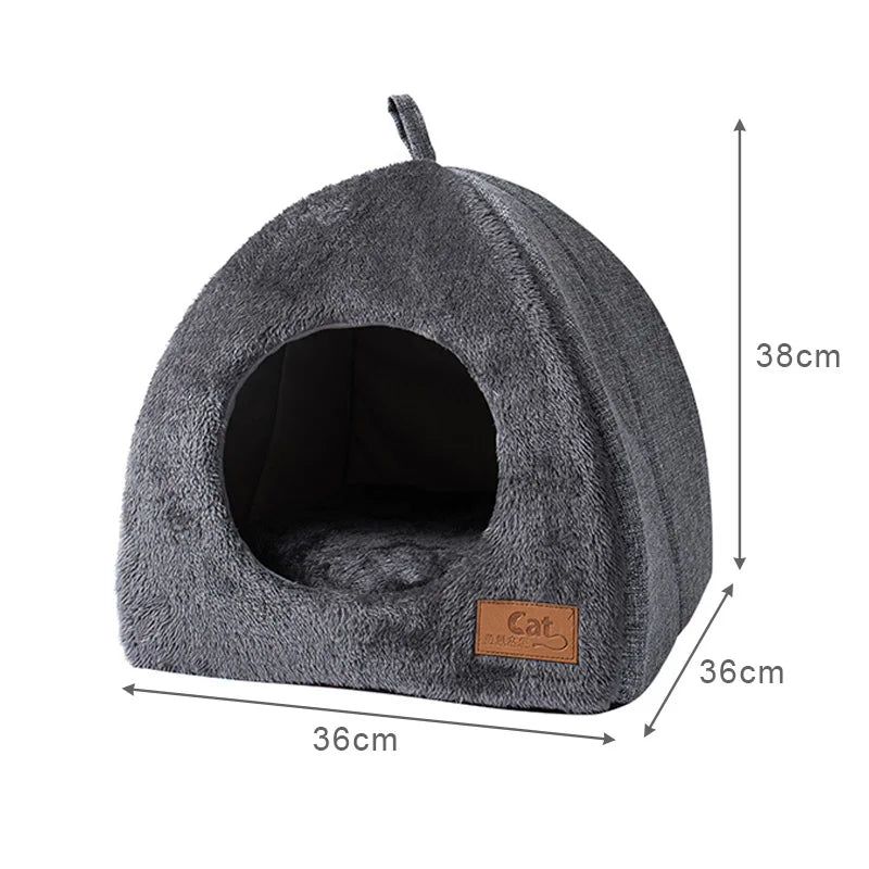 Winter Warm Cat Bed Comfortable Foldable Cat's House Plush Pet Soft Bed Sofa for Small Medium Dogs Cats Puppy Sleep Cushion Nest