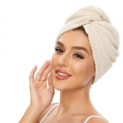 Dry Hair Cap Drying Hair Towel  Microfiber Hair Drying Wrap Strong Water Absorbent Triangle Shower Hat Wiping Hair Towel Tool