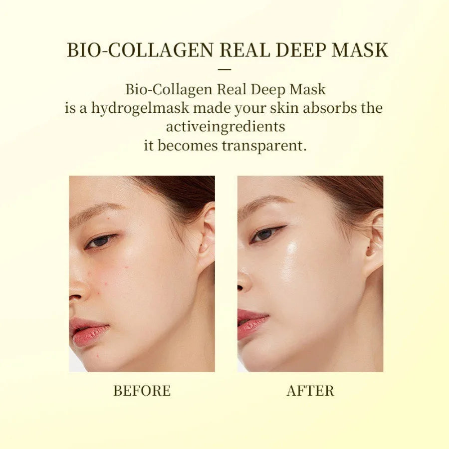 1/4/10PCs Bio Collagen Face Mask Shrink Pores Deep Hydrating Overnight Mask Moisturizing Refreshing Brightening Face Skin Care