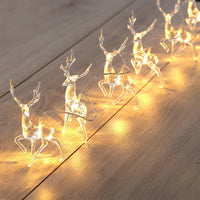 1.5/3m 3D Christmas Festive Reindeer Shaped Battery Operated String Lights Indoor Decorative LED Lights for Christmas Tree Decor