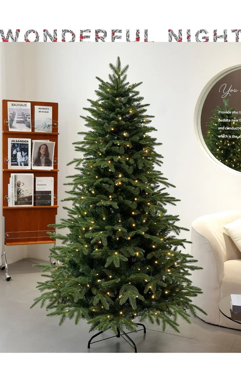 Pre-Lit Mixed PVC Christmas Tree – Dense Branches, LED Lights, Large Holiday Xmas Tree for Home Christmas Decoration