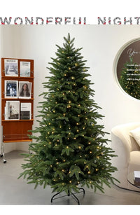 Pre-Lit Mixed PVC Christmas Tree – Dense Branches, LED Lights, Large Holiday Xmas Tree for Home Christmas Decoration