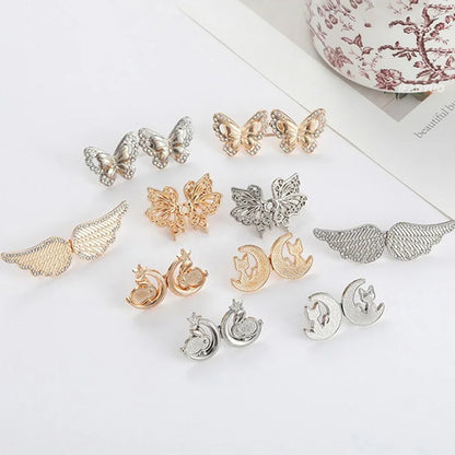 Jeans Button Adjustable Clips for Pant Skirts Waist Tightener Buckle Snap Button Adjuster Butterfly Pin Button Clothing Supplies