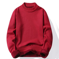 Half Turtleneck Knitwear Sweater New Autumn/Winter Mock Neck Sweatshirts Solid Color Pullovers Man Brand Casual Mens Clothing