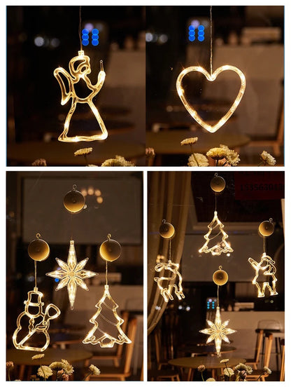 Christmas decoration lamps, hanging lights, suction cup lights, window decoration, interior decoration, New Year decoration