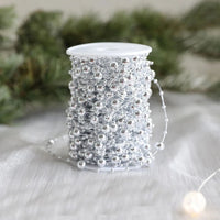 10M/Roll Pearl Chain Christmas Decorations Christmas Tree Pendant for Home Room Decor Party New Year DIY Gift Ornament Accessory
