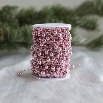 10M/Roll Pearl Chain Christmas Decorations Christmas Tree Pendant for Home Room Decor Party New Year DIY Gift Ornament Accessory