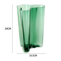 Green Glass Vase Modern Styel Transparent Flower Vase Floral Arrangement Accessories Terrarium Room Decoration Accessories